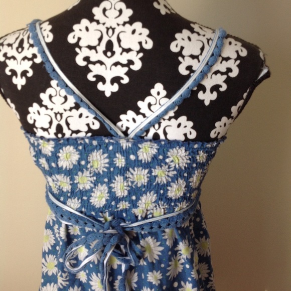 FREE People DRESS FLOWERS TUBE TOP STRAPS BLUE XS - Picture 7 of 8